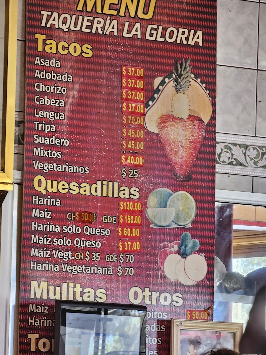 Tacos La Gloria Menu - Image 1